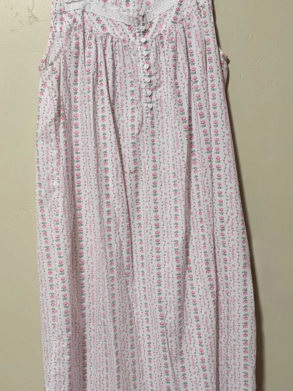 Lanz of Salzburg 100% Cotton Floral Sleeveless Nightgown